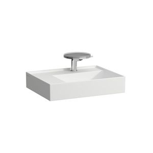 Wastafel sAPhirkeramik links 600x460mmmet kraangat mat wit