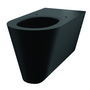 Wandcloset 700mm S toevoer horizontaal RVS mat zwart (excl. zitting)