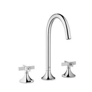 3-gats wastafelmengkraan dark platinum matt m.afvoergarn.