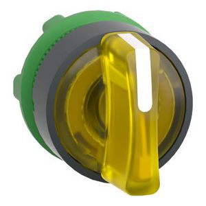 Kop voor keuzeschakelaar 3 pos Geel Verlicht Led Blijf XB5