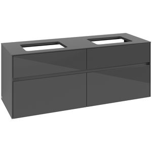 Wastafelonderkast Collaro 1400x548x500mm Glossy Grey C11900FP