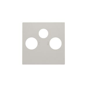 Afwerkingsset 2 enkelvoudige coaxaans. TV/FM/Satt. L.grey