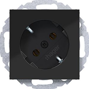 SCHUKO-wandcontactdoos 45gr., steekkl., A.x/C.x, nachtzwart