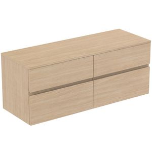 Wastafelmeubel 1402x505x558mm white oak 4 laden Finesse