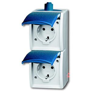 Wandcontactdoos ra dubbel ver kd opb IP44 ocean (20-02 EW-53-503)