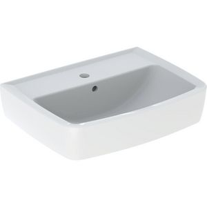 BASTIA fontein square 50x38cm met kraangat + overloop wit