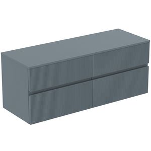 Wastafelmeubel 1402x505x558mm matt ashblue 4 laden Finesse