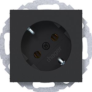 SCHUKO-wandcontactdoos 45gr. steekkl. A.x/C.x nachtzwart mat