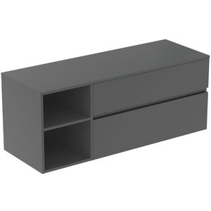 Wastafelmeubel 1402x505x558mm matt anthracite 2 laden Finesse