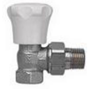 Radiatorafsluiter handbediend AS-T-90 haaks 3/4" (ombouw tot thermostatisch mogelijk)