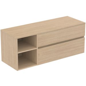 Wastafelmeubel 1402x505x558mm white oak 2 laden Finesse