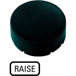 Indicatieplaatje hoog zwart "raise"