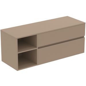 Wastafelmeubel 1402x505x558mm mat greige 2 laden Finesse