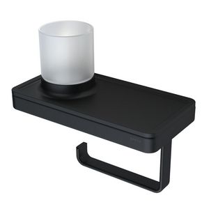 Planchet zwart met closetrolhouder+(LED licht) houder zwart FRAME FULL BLACK