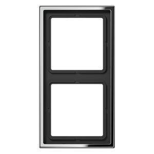 Afdekraam glans chroom 2-voudig LS