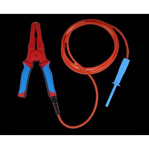 Testklem met HV kabel en plug 2,5m blauw HV