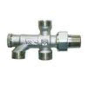 Onderblok 1000 recht 2-pijps afsluitb. 40mm G3/4" x 1/2"