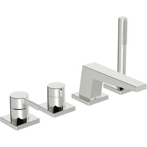 Afbouwset 4-gats badrand vaste uitloop 4kant rozet HANSALOFT