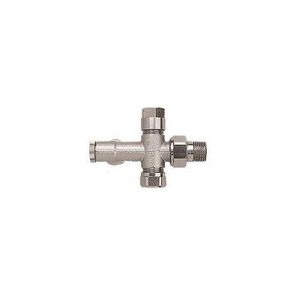 Onderblok 2000 haaks 2-pijps afsluitb. 40mm G3/4" x 1/2"