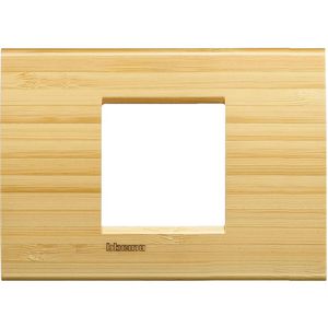 Afdekplaat breed 2 modulen bamboe Livinglight