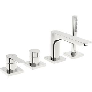 Afbouwset 4-gats badrand vaste uitloop rozet rond HANSALIGNA