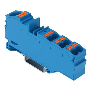 Verdeelklem 1 x 16mm² / 6 x 4mm² blauw VVE=7