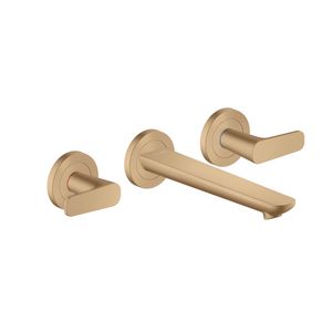 Afbouwdeel 3-gats inbouw wandmengkraan uitloop 195mm brushed bronze Citterio-C