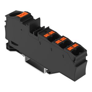 Verdeelklem 1 x 16mm² / 6 x 4mm² zwart VVE=7