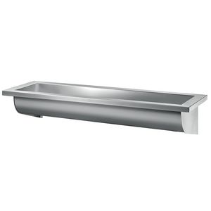 Wastafel L.1400 2 kraangat Ø22 afl L RVS 304 mat