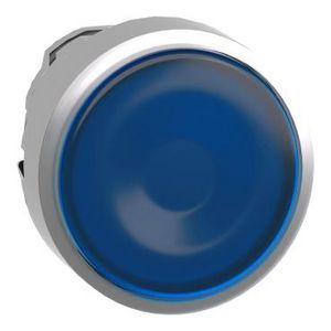 Kop verlichte drukknop Verzonken Terugvering 22mm Blauw chro