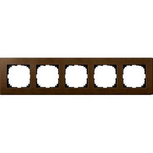 Afdekframe Merten M-Elegance hout 5 stellen walnoot