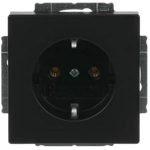 Wandcontactdoos randaarde Centraalplaat inbouw f-matzwart (20 EUC-885)