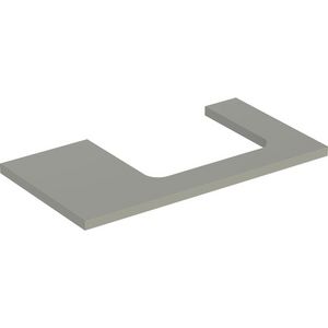 Wastafelblad voor opzetwastafel 75cm greige mat uitsparing rechthoekig gecentreerd ONE