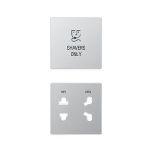 Afdekking A500 aluminium voor scheer contactdoos.