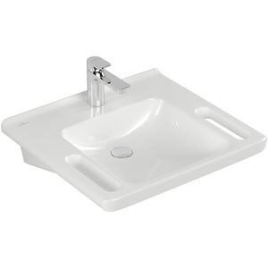 Rolstoelwastafel ViCare 600x550mm wit Alpin C+ AntiBac met kraangat zonder overloop