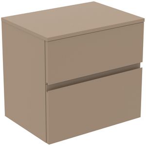 Wastafelmeubel 602x440x558mm mat greige 2 laden Finesse