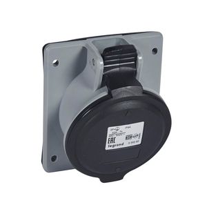 Inbouw Wandcontactdoos 500V 32A 4P IP44 kunstst. Zwart P17