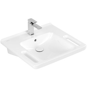 Rolstoelwastafel ViCare 600x550mm wit Alpin C+ AntiBac met kraangat met overloop