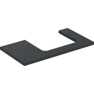 Wastafelblad voor opzetwastafel 75cm lava mat uitsparing rechthoekig gecentreerd ONE