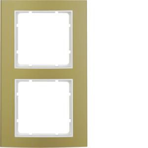 Afdekraam 2-v berker B.3 aluminium goud/polarwit mat