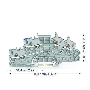 Etage installatieklem bedieningsopening + drukknop  2,5mm² 6549 VVE=50