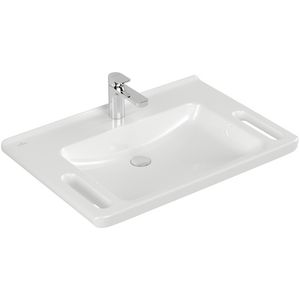 Rolstoelwastafel ViCare 800x550mm wit Alpin C+ AntiBac met kraangat zonder overloop