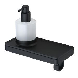 Planchet 210mm met geint. zeepdispenser + haak zwart FRAME FULL BLACK