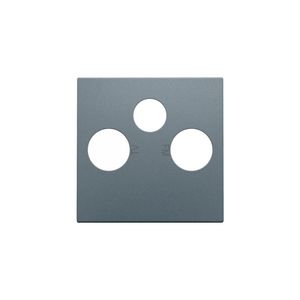 Afwerkingsset 2 enkelvoudige coaxaans. TV/FM/Satt. blue grey