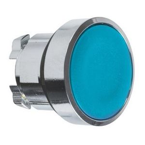 Drukknop Verzonken Terugvering Ø22mm D=28mm Blauw chroom