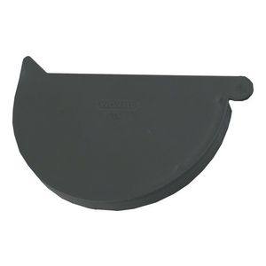 PVC mastgoot (5") eindkap rechts grijs