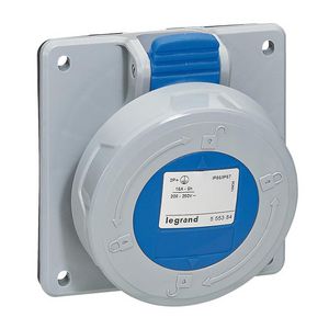 Inbouw Wandcontactdoos 230V 16A 5P IP67 kunstst. blauw P17
