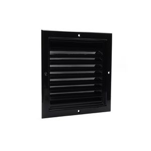 ALU gevelrooster vaste lamellen 200x200mm zwart