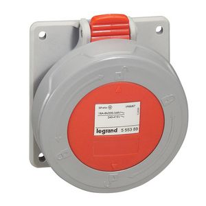 Inbouw Wandcontactdoos 400V 16A 4P IP67 kunstst. rood P17