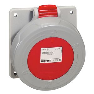 Inbouw Wandcontactdoos 400V 16A 5P IP67 kunstst. rood P17
